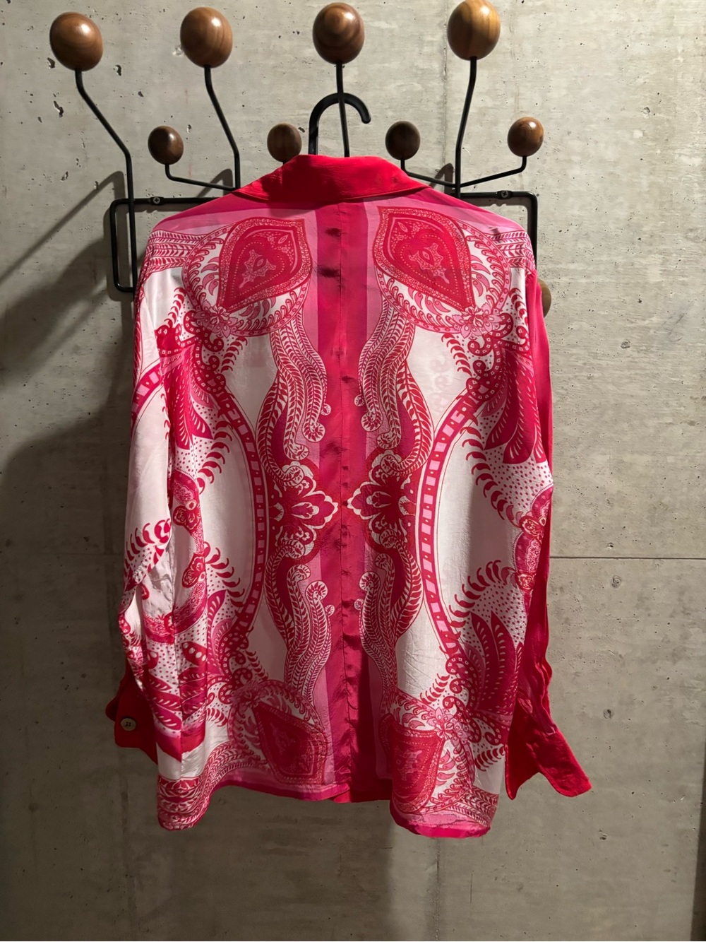 Farm Rio x Anthropologie Red & White Paisley Printed Button Blouse - Picture 4 of 8